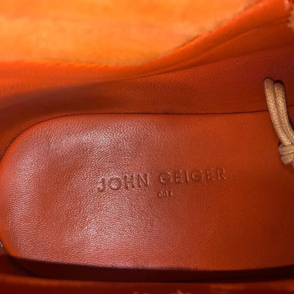 John Geiger 001 Orange Suede Sneakers Men’s Size 11 Shoes designer Made in USA - Picture 4 of 14